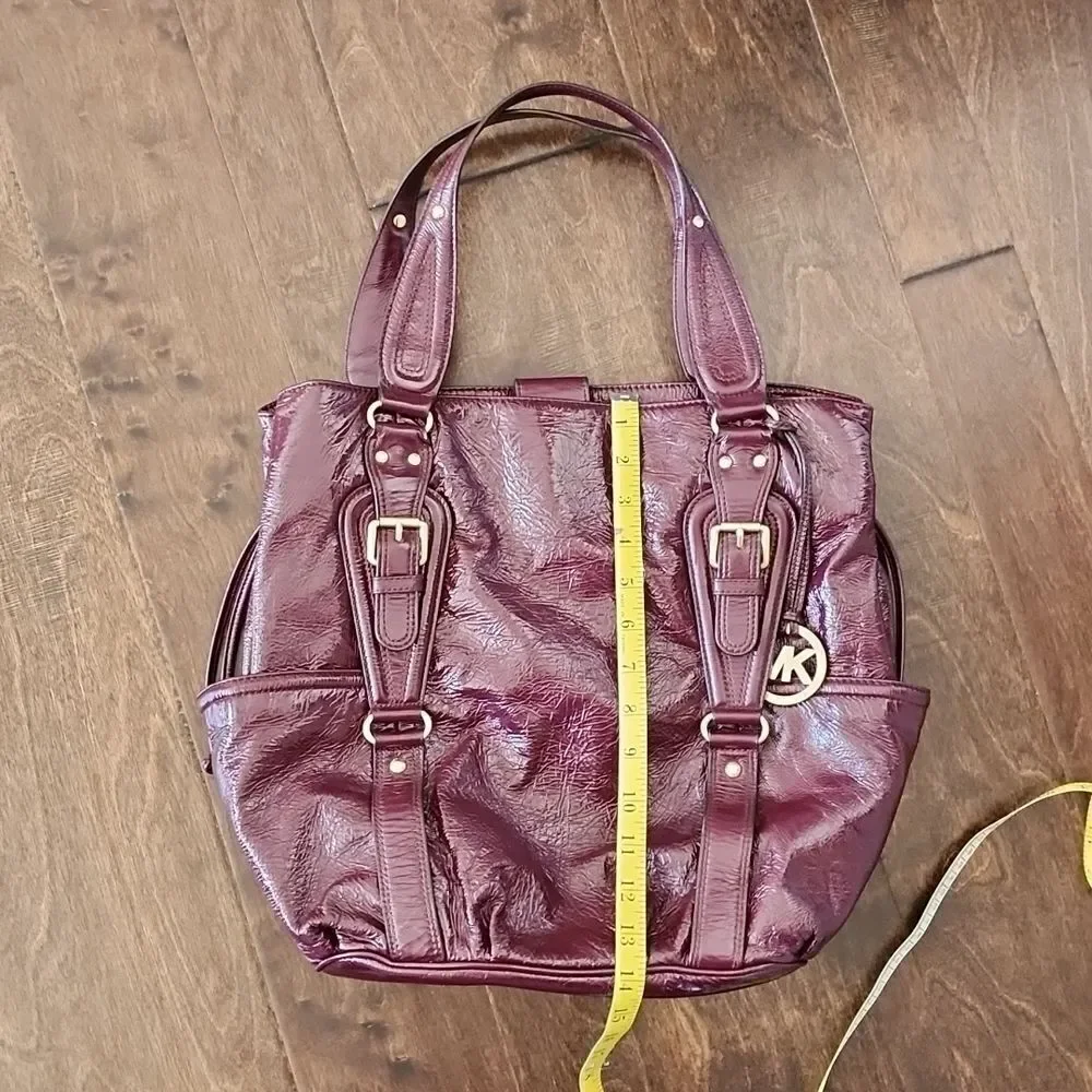 Michael Kors Burgundy Patent Leather Shoulder Bag